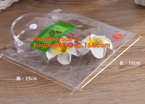 Clear PVC TPU Cosmetic Bag Rainbow Color Transparent Plactic Material Zipper Cosmetic Storage Pouch