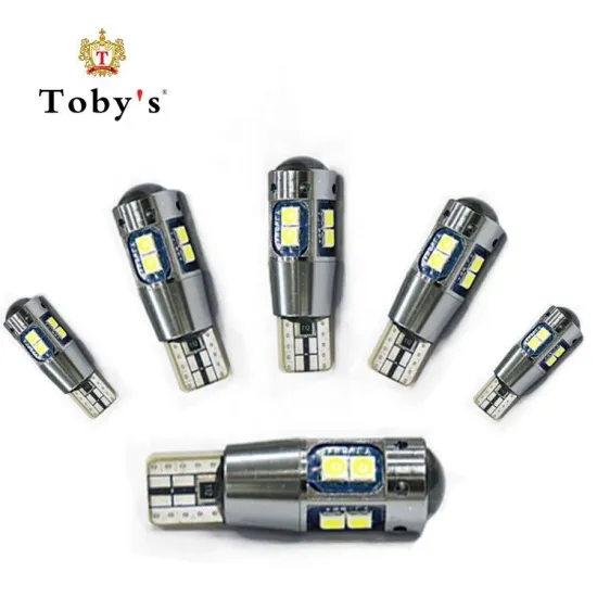 Canbus Free Error Xenon White Toby's Light T10 W2W Wedge Bulb with Lens for Interior Light, 6000K Width - Ideal for Error-Free Installation in Car or Vehicle