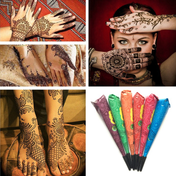 30g Natural Henna Temporary Cone Waterproof Tattoo Ink Indian Tattoo Inks Body Tattoo DIY Painting Drawing TSLM1