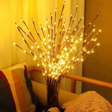 Simulation Branch LED Lights Willow Branch Lamp Floral Lights 20 Bulbs Christmas Party Garden Desk Decoration Supplies