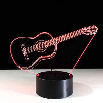 7 Color LED 3D Lamp Guitar with Touch Control, USB Powered, Motion Sensor Night Light for Kids