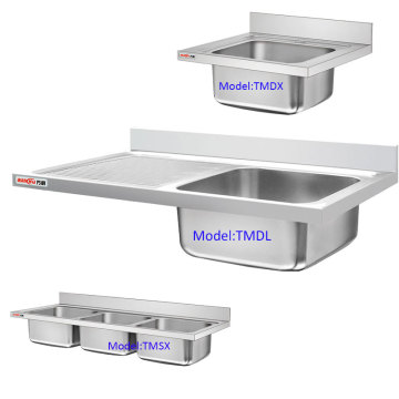 Factory Price Commercial Stainless Steel Single Sink with Left Drainboard