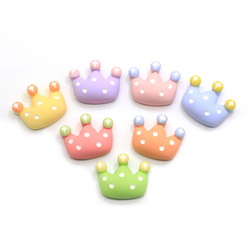 Candy Colors Crown Dots Resin Toy Ornament Flatback Embellishment Diy Dollhouse Girls Decoration Scrapbooking Diy Deco