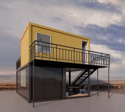 Container house is for living and coffee shop