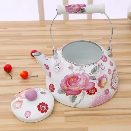 Enamel Kettle, Enamel Teapot, Porcelain Enamelware, Enamel Teapot