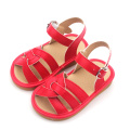 Red Sandals Girls Beautiful Baby Leather Sandals Sqeaky Baby Shoes Supplier