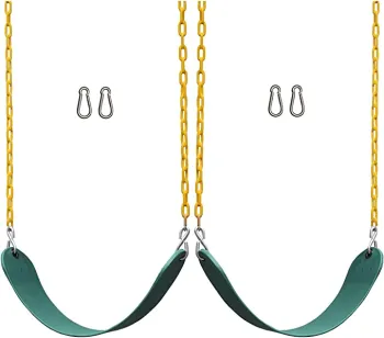 66\" Heavy Duty Chain Plastic Coated EVA Flat Swing - 2 Pack Outdoor Playground Equipment