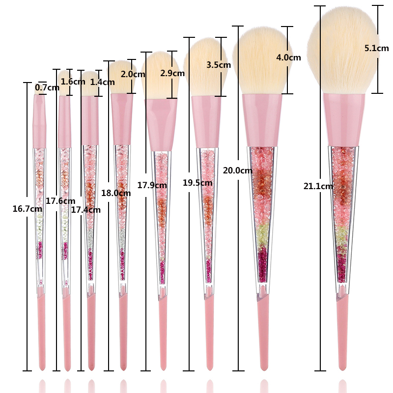 FLD 8Pcs Colorful Professional Makeup Brush Set Kit Eyeliner Eye Shadow Brush Set Face Powder Brush Beauty Tools