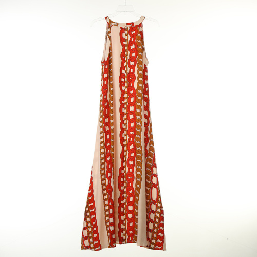 Print Viscose Creppe Long Dress