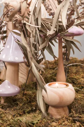 Rustic Pine Wood Candle Holders for Tea Lights