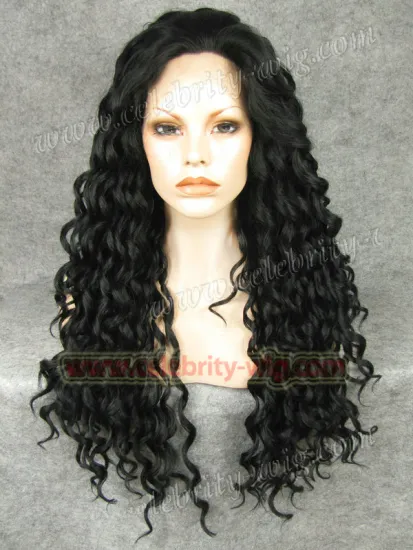 Long Black Drag Queen Rupaul Synthetic Lace Front Wig
