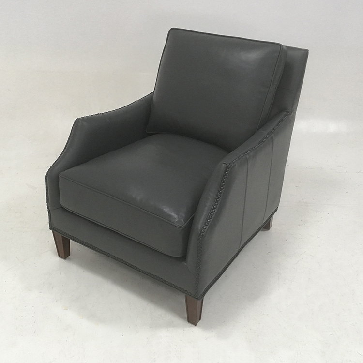 Single leather sofa solid color