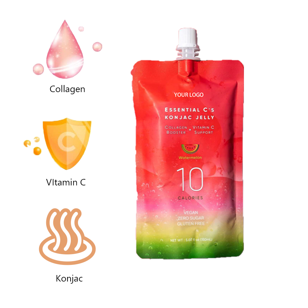 Private Label Watermelon Flavor Weight Management Konjac Jelly Vegan Vitamin C Support Weight Loss Collagen Konjac Jelly