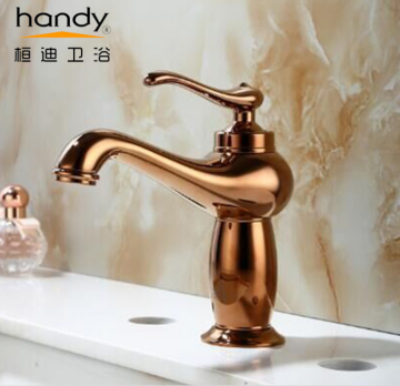 Sink Golden Finish House Basin Faucet Brass