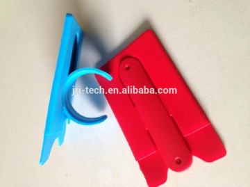 Smart wallet 3M Sticky Silicone Mobile Card Holder with Slap Stand
