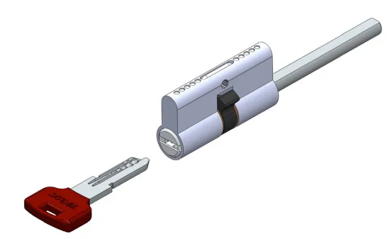 Spindle sided computer key cylinder lock with 6pin