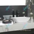 Modern Ceramic Bathroom Sink Basin: Small Rectangular Counter Top Artistic Sanitary Ware