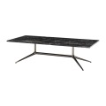 Almond saddle skin stainless steel in grey titanium Coffee Table