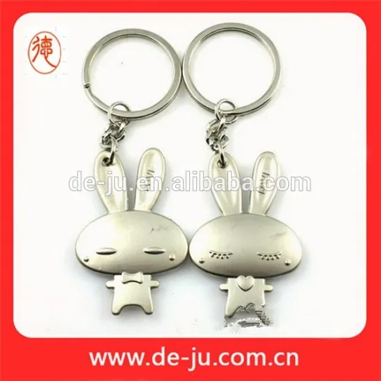 Couple Rabbit Silver Color Stainless Steel Key Chain