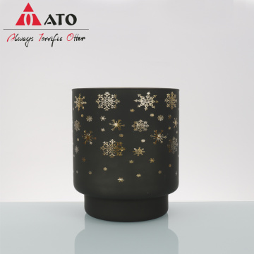 Hiasan Rumah Ato Pemegang Lilin Hitam Double Glass