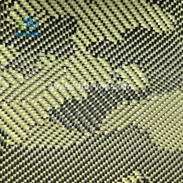 Tissu de tissu en fibre de carbone de camouflage jaune de haute qualité