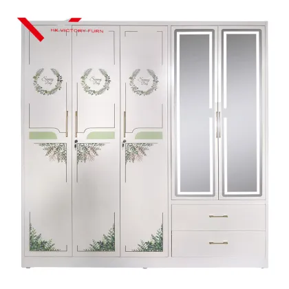 Modern 5-Door Swing Wardrobe: Customized Bedroom Furniture Design