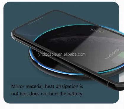15W Mirror Mobile Phone Wireless Fast Charger for Apple Metal Acrylic