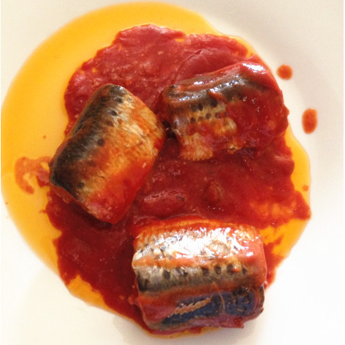 Poisson sardine en conserve avec sauce tomate