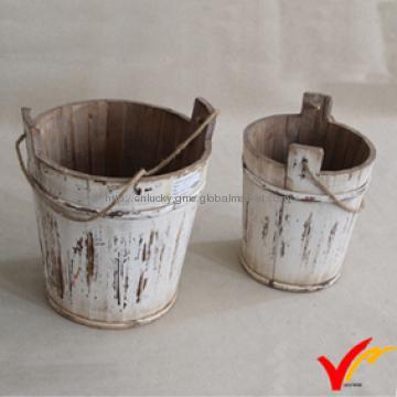 Ancient wooden flower planter