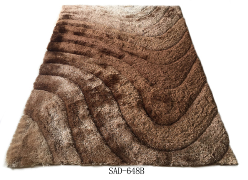 Polyester Silk Shaggy 3D Design Rug