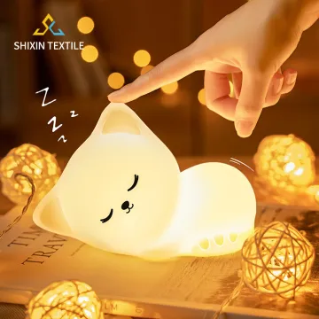 Customizable LED Night Lamp with Tap Control and Cute Silicone Design for Kids