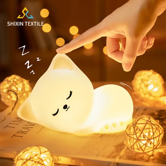 Customizable LED Night Lamp with Tap Control and Cute Silicone Design for Kids
