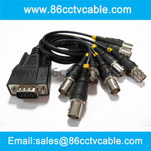 VGA 15 Pin to 8 BNC Cable, DVR Card Cable