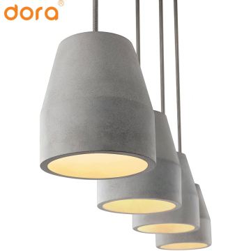 Cement Pendant Industrial Style Chandelier for Kitchen Island and Restaurant