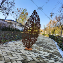 Statue Metal Corten Leaf Sculpture