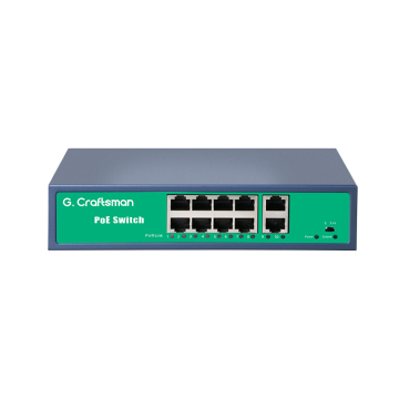 GC-Q82A G.craftsman Unmanaged 8/10 Ports POE Network Switch IEEE802.3AF/AT 100M