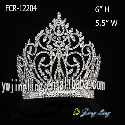 Full Round Rhinestone Beauty Queen Crowns
