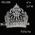 Coronas de reina de belleza rhinestone redondo completo