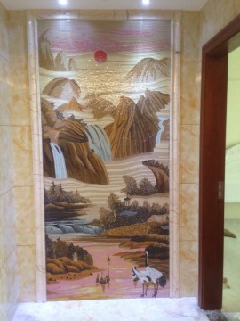 hand-cut wall mural pattern art mosaic design