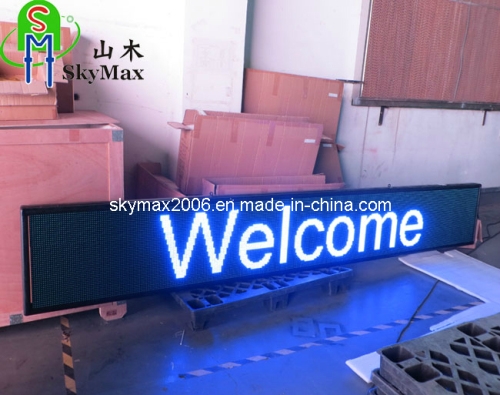 P7.62 Blue Color Indoor LED Moving Text Sign