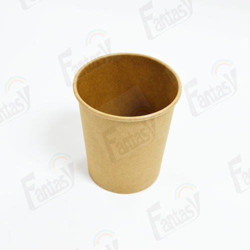 disposable brown kraft paper soup bowl with lid