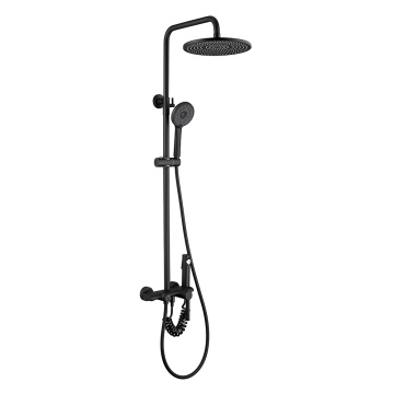 Black Modern Bathroom Rain Shower Faucet Mixer Set