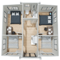 4 침실 운송 컨테이너 홈 계획