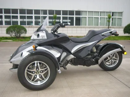 Racing Black Tricycle Motorcycle Atv 250cc With Two Seats
