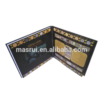 thick cardboard video brochure card,hardcover video book