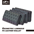 ファッション高級女性財布幾何学的な発光PUレザーカードホルダー女性の財布財布