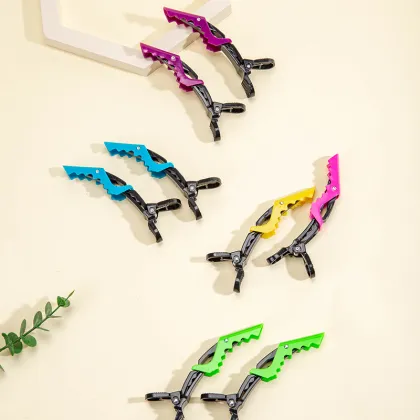 Custom Salon Women's Styling Sectioning Alligator Hair Clips - Non-Slip Plastic Hairstylist Clips