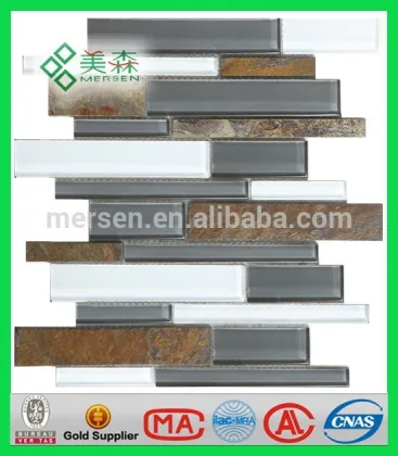 YSJ006 glass mix stone mosaic