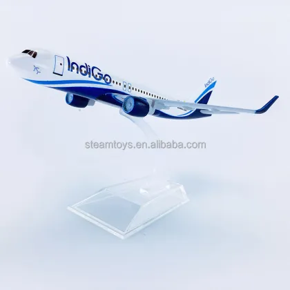 Customizable Indigo Airplane Model: A320neo Airbus, 16cm Diecast Aircraft Model - Toys and Hobby