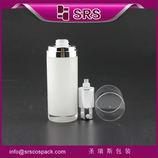A023 white cosmetic luxury airless pump bottle , cosmetic airless pump bottle